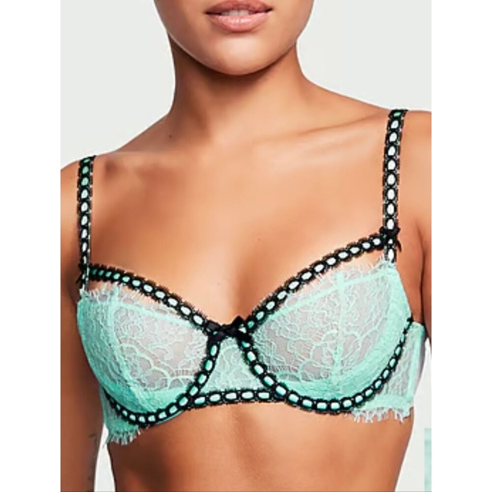 Victoria's Secret | Dream Angels Wicked Unlined Ribbon Slot Balconette Bra 32DD